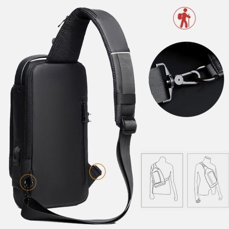 Mochila Anti - Furto com Senha USB Slim Bag - ZapShopbr